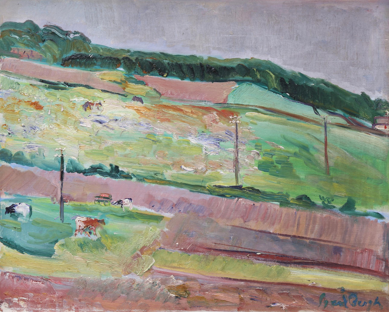 SVANTE BERG. "Summer landscape", oil on canvas, signed.