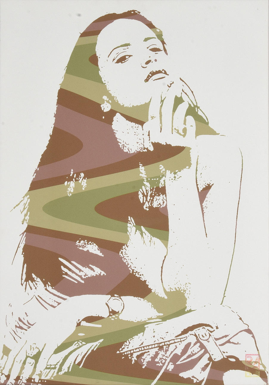 JON GORDON. Screenprint på canvas.