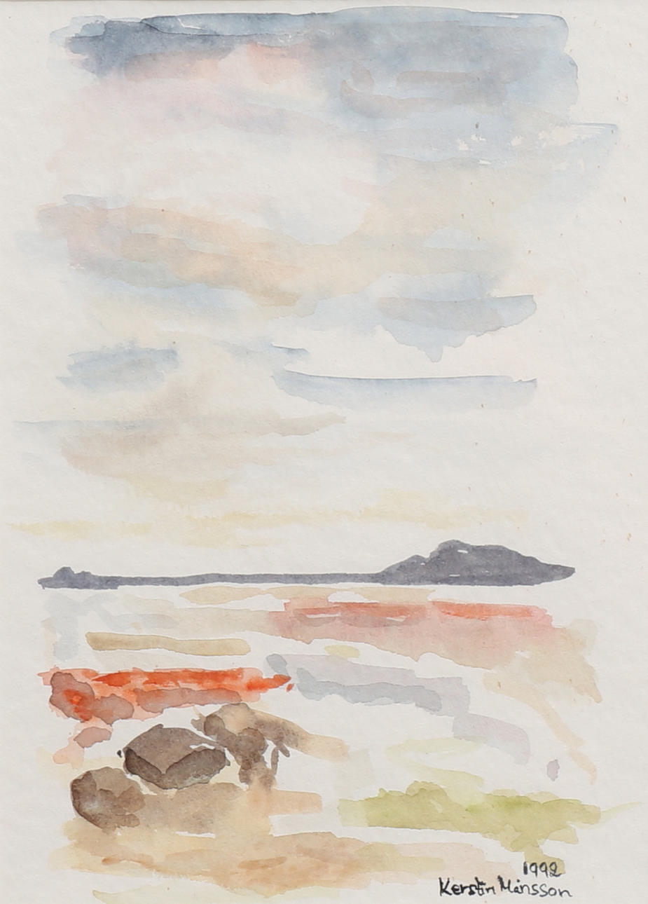 KERSTIN MÅNSSON. Landscape. Watercolor, signed and dated 1992.