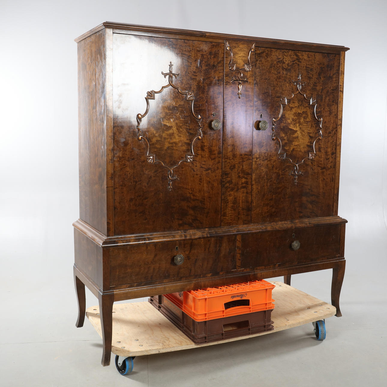 BIRCH CABINET, 1930s.