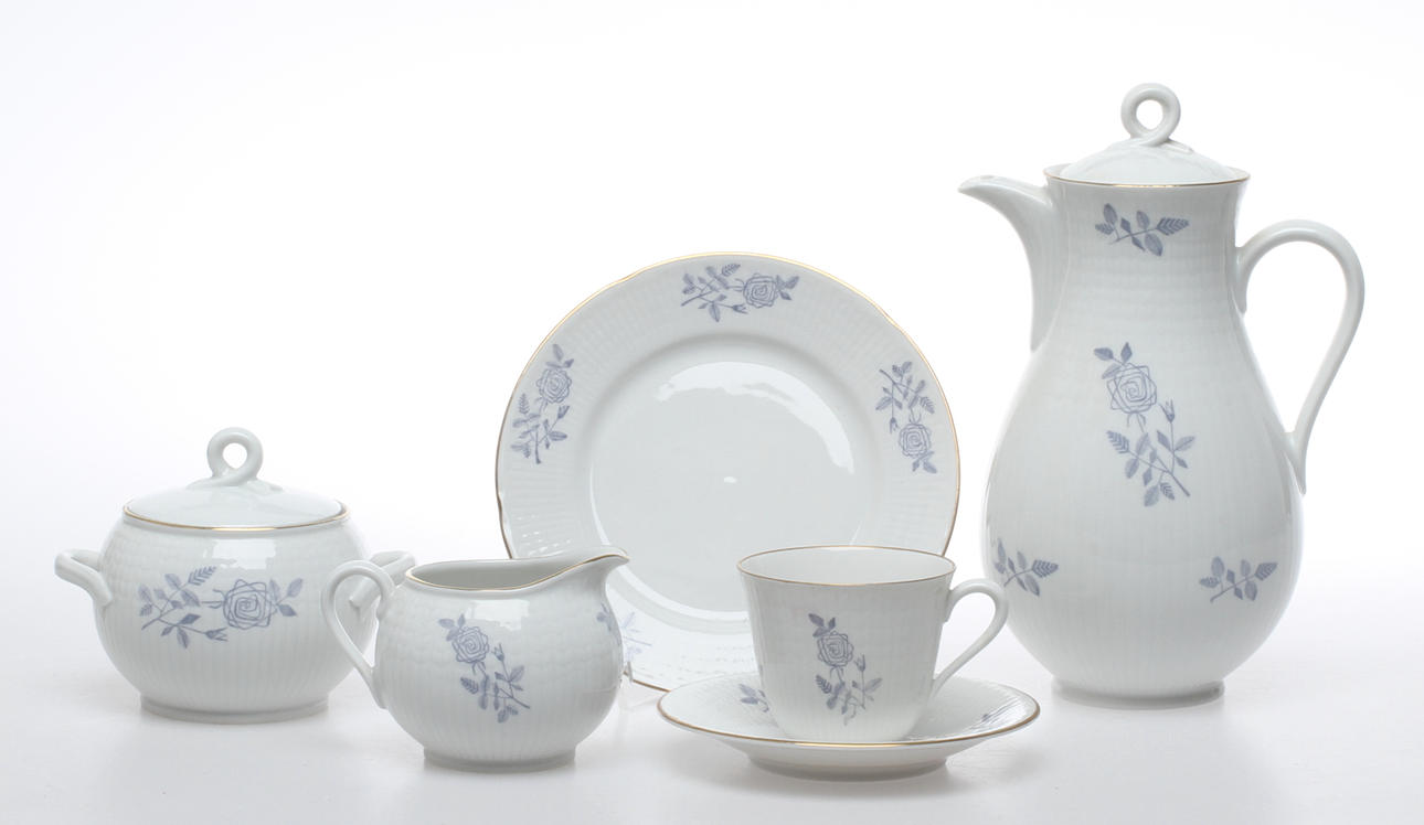 KAFFESERVIS, 26 delar, porslin, Louise Adelborg Rörstrand, omärkta.