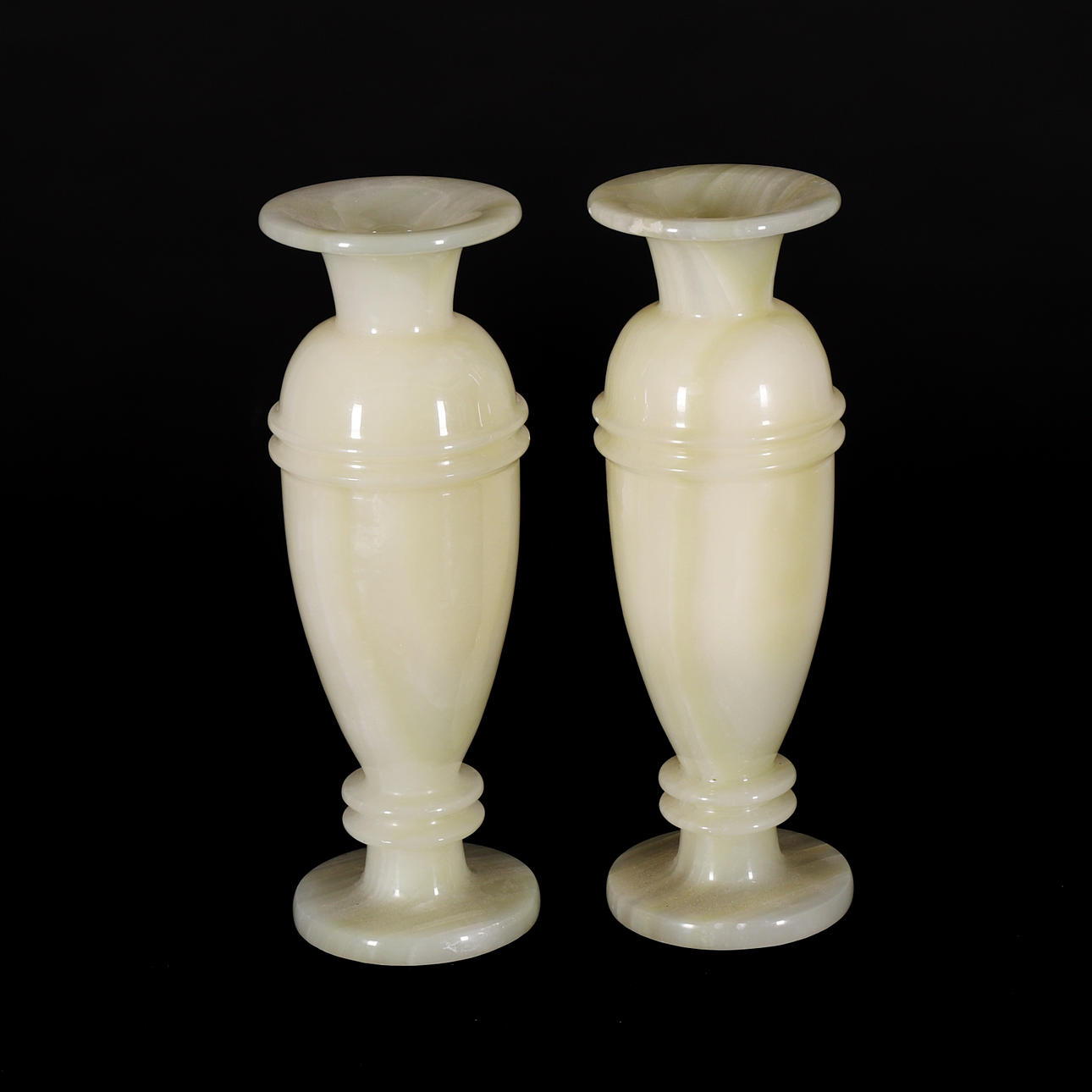 JARRON, par, alabastro, siglo XX.