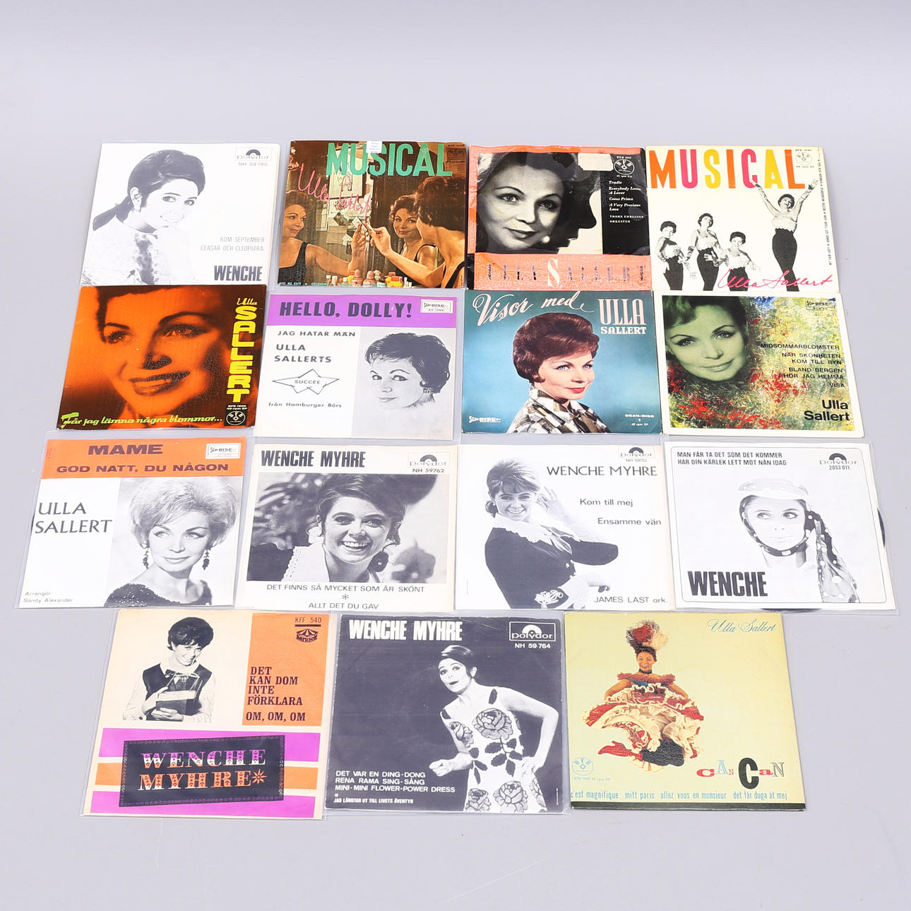 WENCHE MYHRE, ULLA SALLERT, EP/singles, 15 pcs.