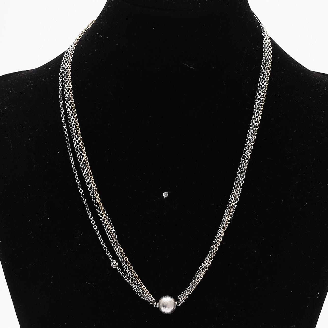 OLE LYNGGAARD. Halskæde, sølv/guld, vægt 17,28 gram.