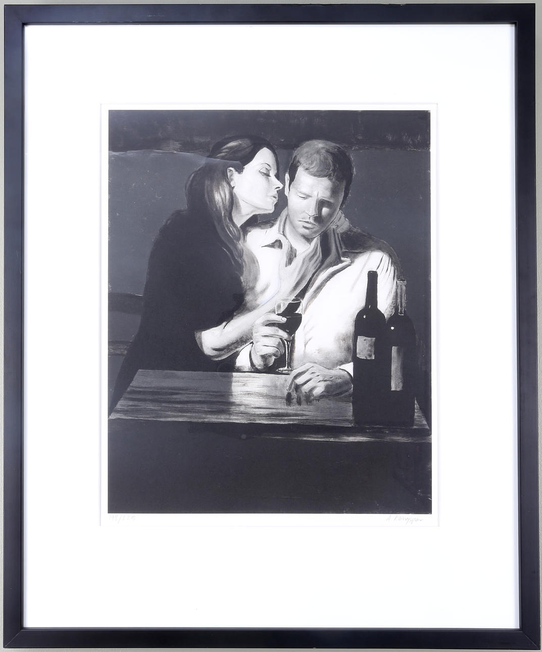 ALEXANDER KLINGSPOR. LITOGRAFI, "Stop drinking baby", signerad o numrerad.