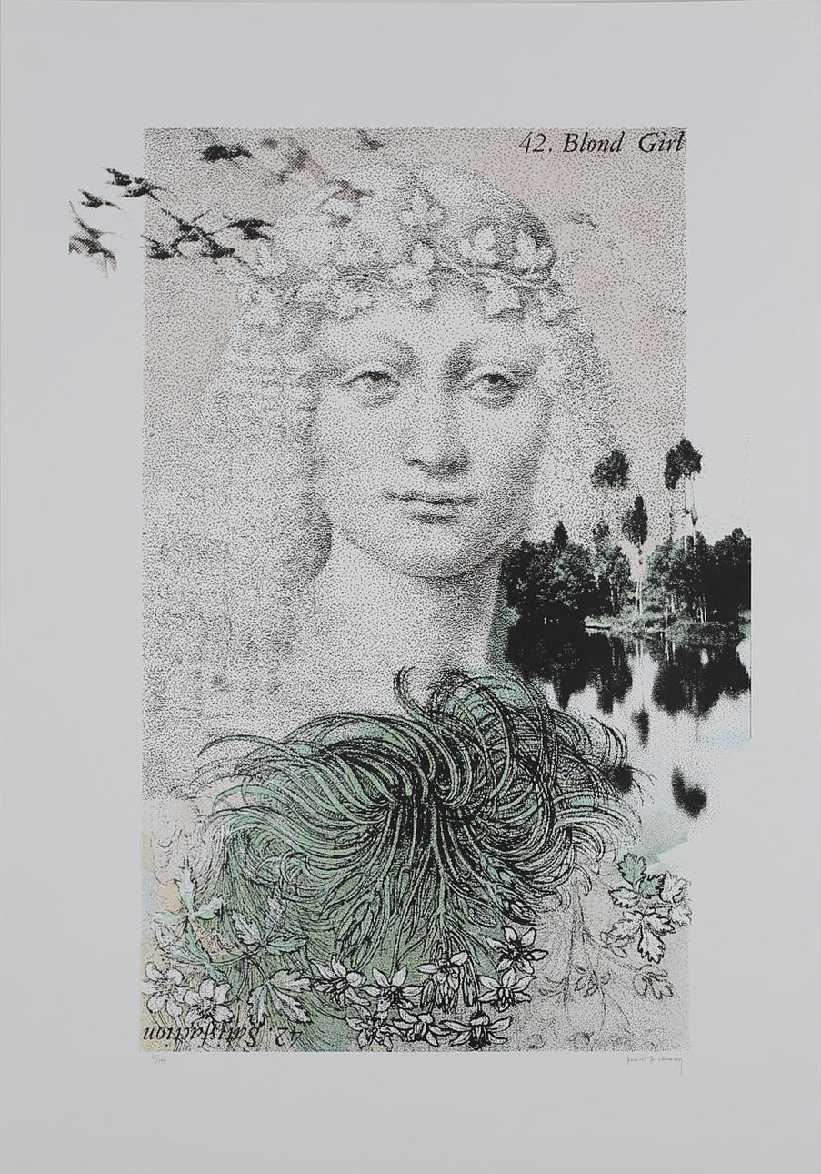 BENGT BÖCKMAN. "Blond Girl Satisfaction" Färgserigrafi. Signerad. 65/199.