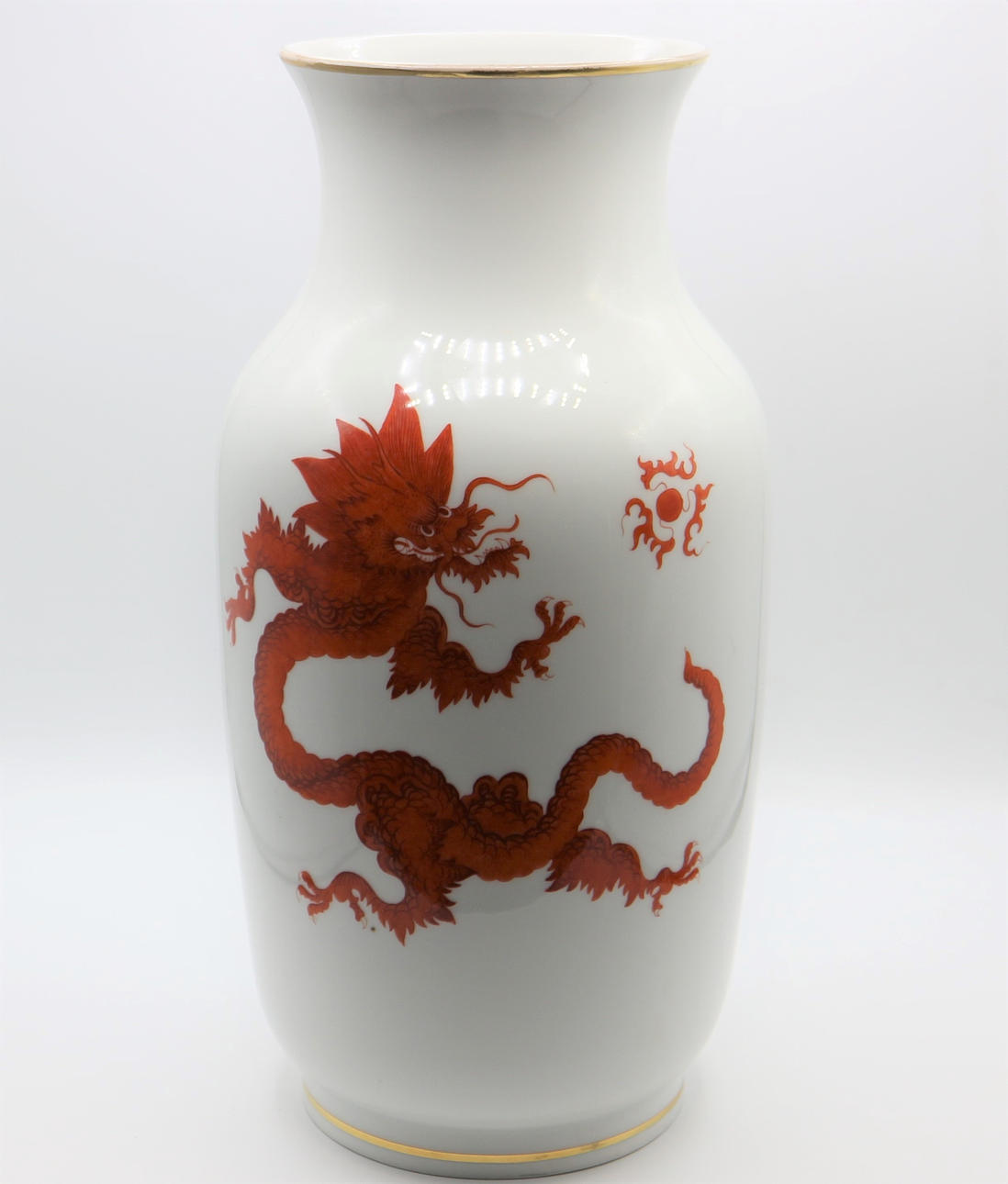 MEISSEN VASE ROTER DRACHE.