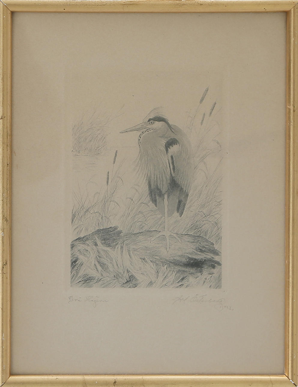 AXEL ÖSTERBERG. GRAPHIC SHEET, signed, 1900s.