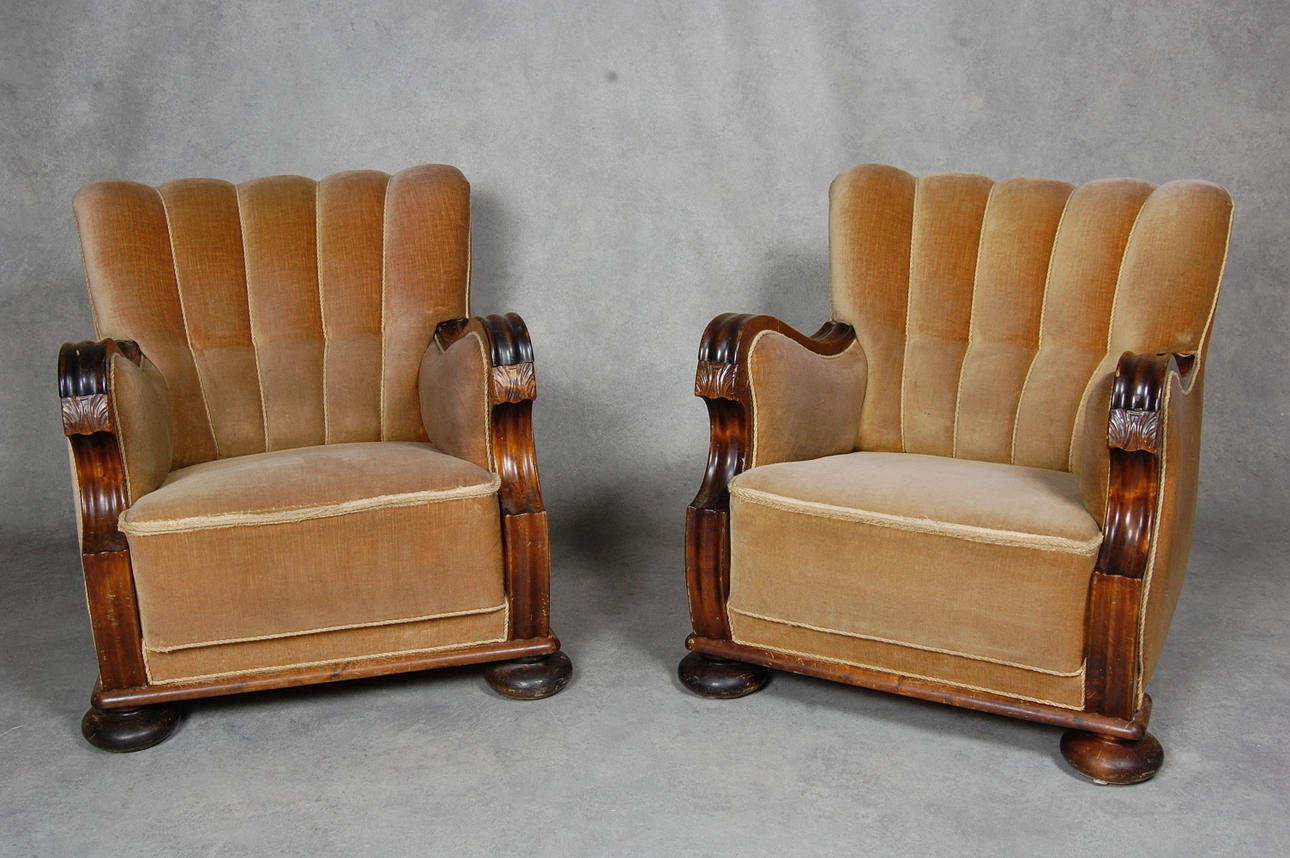 FÅTÖLJER, 1 par, 1930-tal.