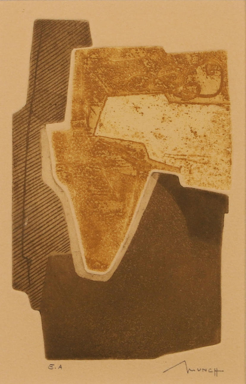BERNARD MUNCH. Composition, etching, signed Munch.