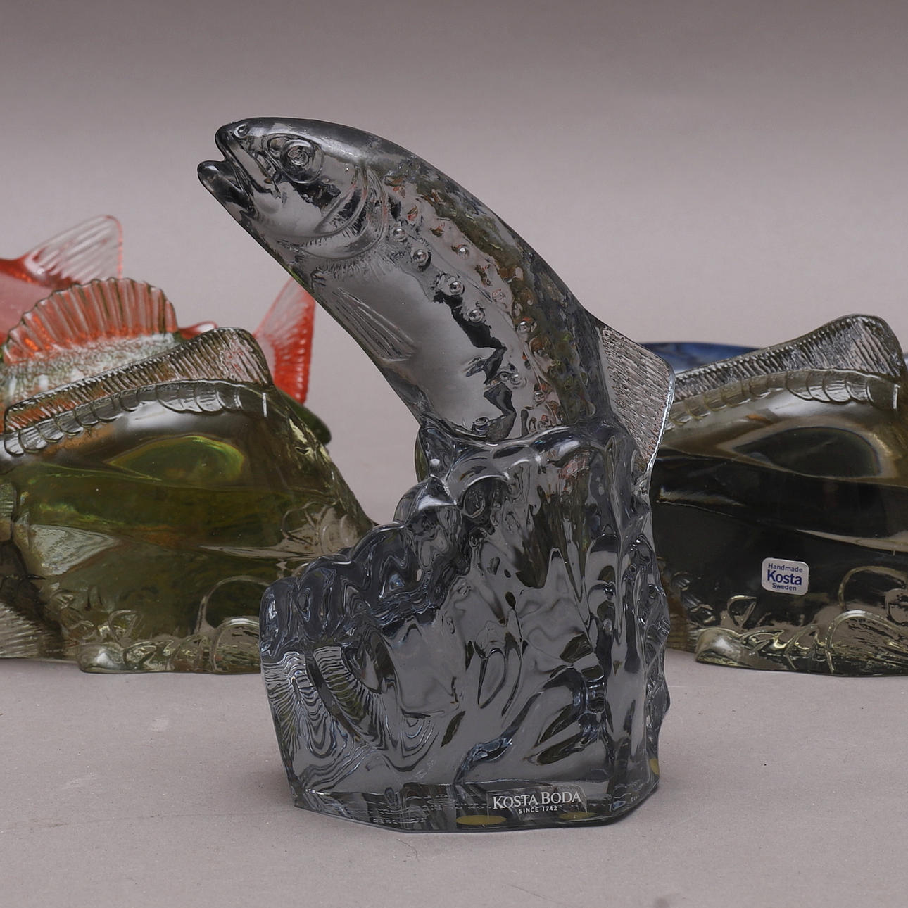 FIGURINES, 7 pcs, glass, WWF, Paul Hoff, Kosta Boda. Glass
