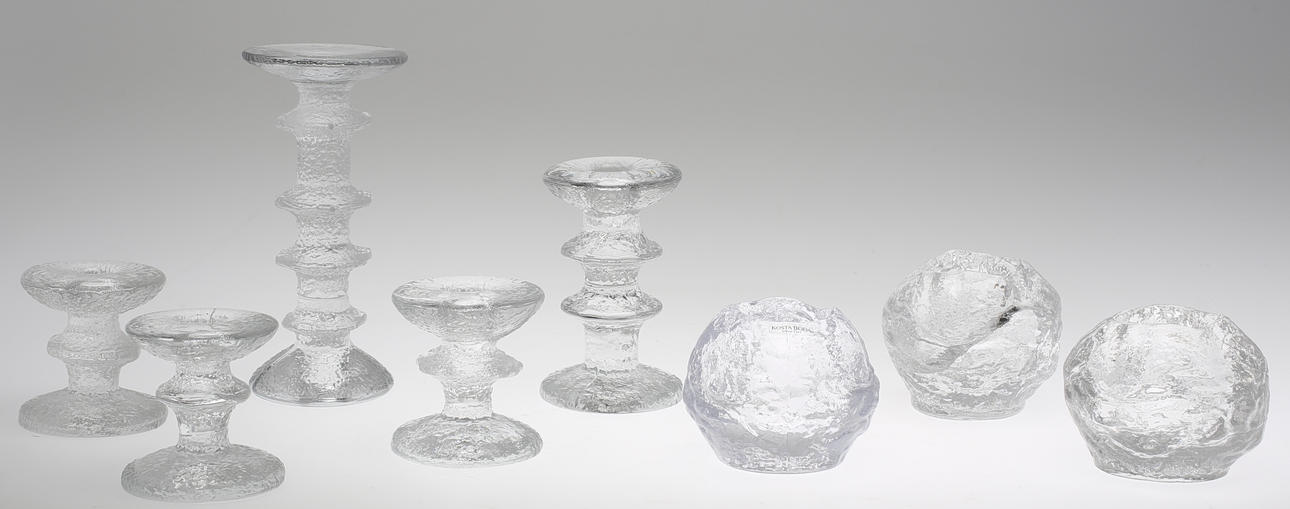 LJUSSTAKAR, glas 5 Festivo, Timo Sarpaneva, Ittala, 3 Snöboll Kosta Boda.