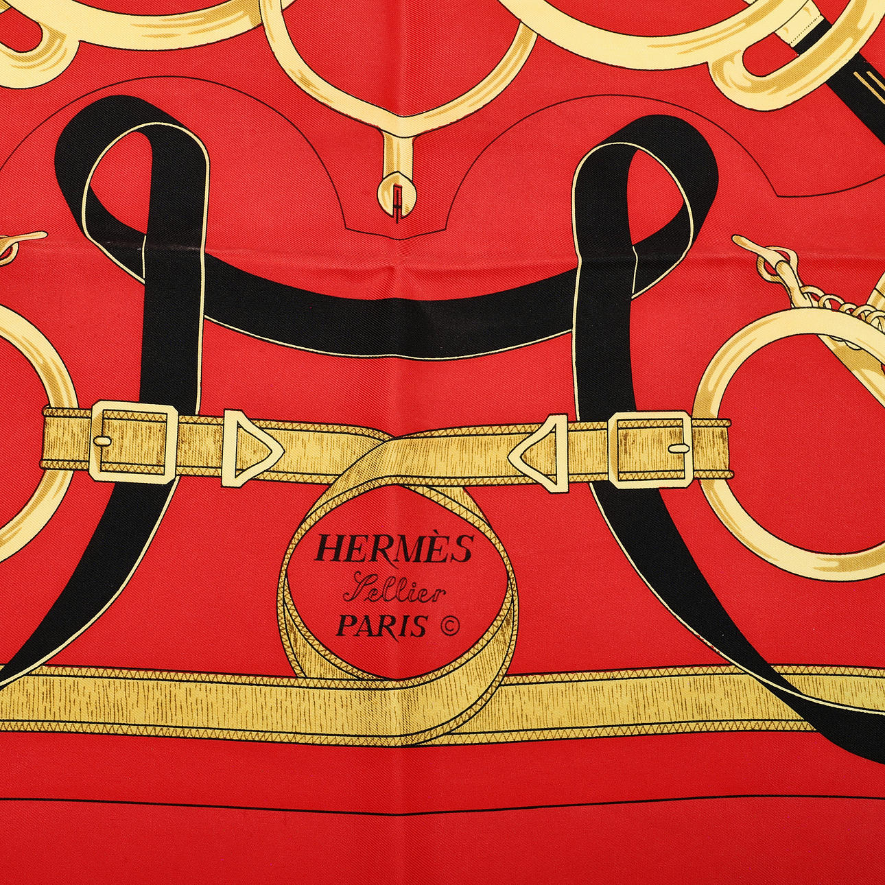 HERMÈS. Schal, "Sellier", Seide, Paris.