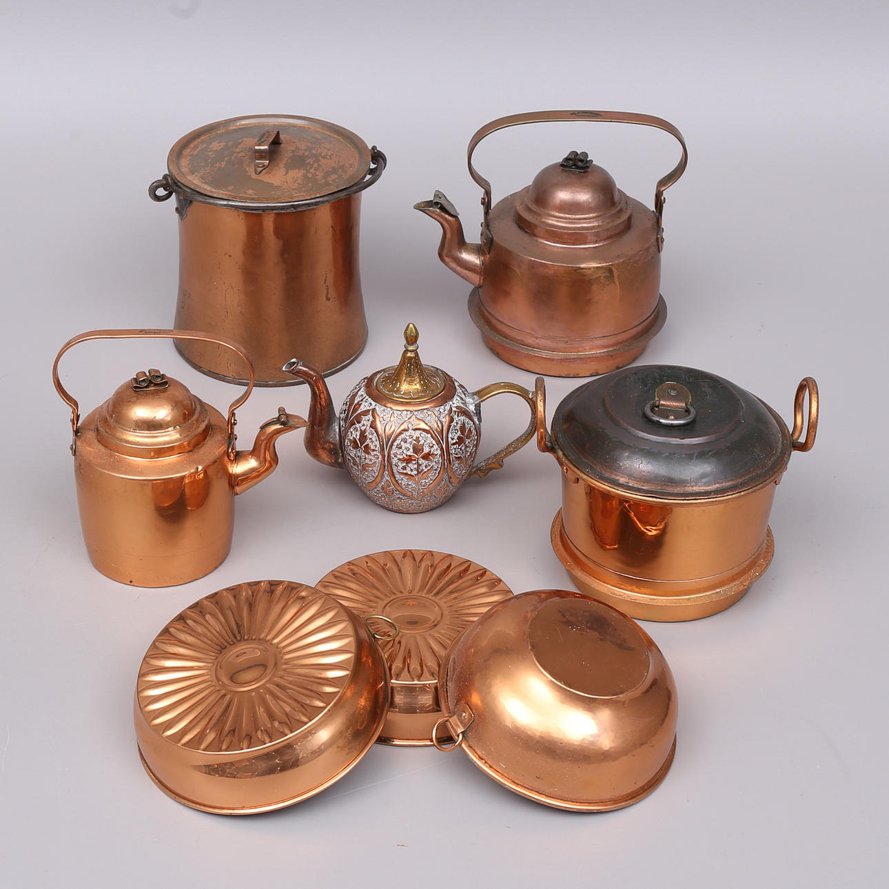 COPPER OBJECTS, 8 parts, copper, 19th/20th century. Silver & Metals ...