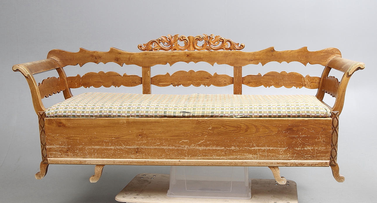 KÖKSSOFFA, ek/furu, 1800-tal.