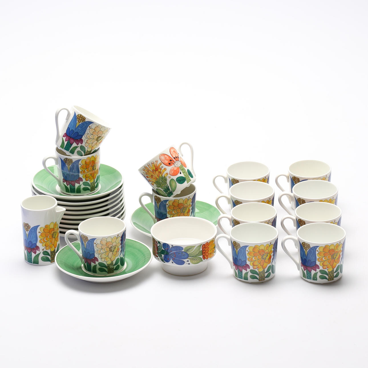 KAFFESERVIS, 15 delar, "Tahiti", Stig Lindberg, Gustavsberg.