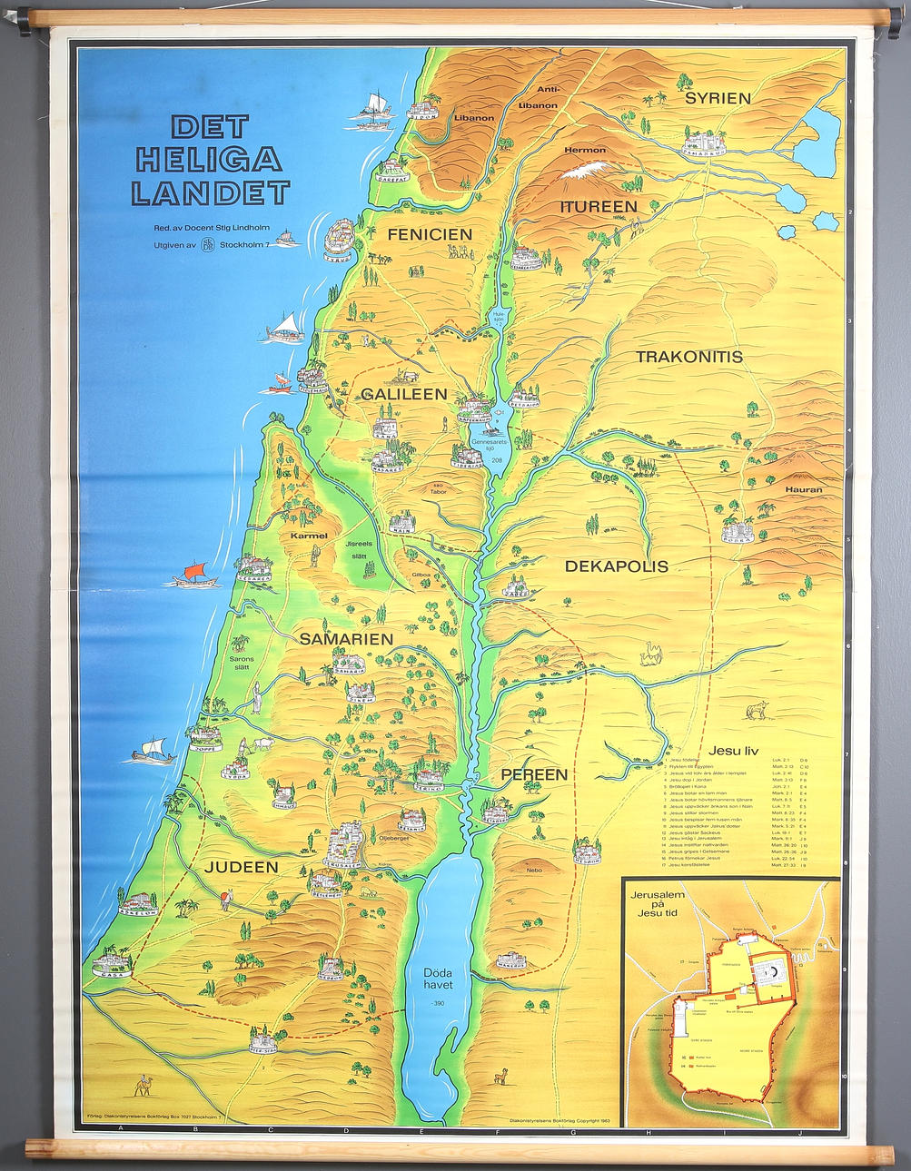 SKOLKARTA, Det heliga landet. 1963.