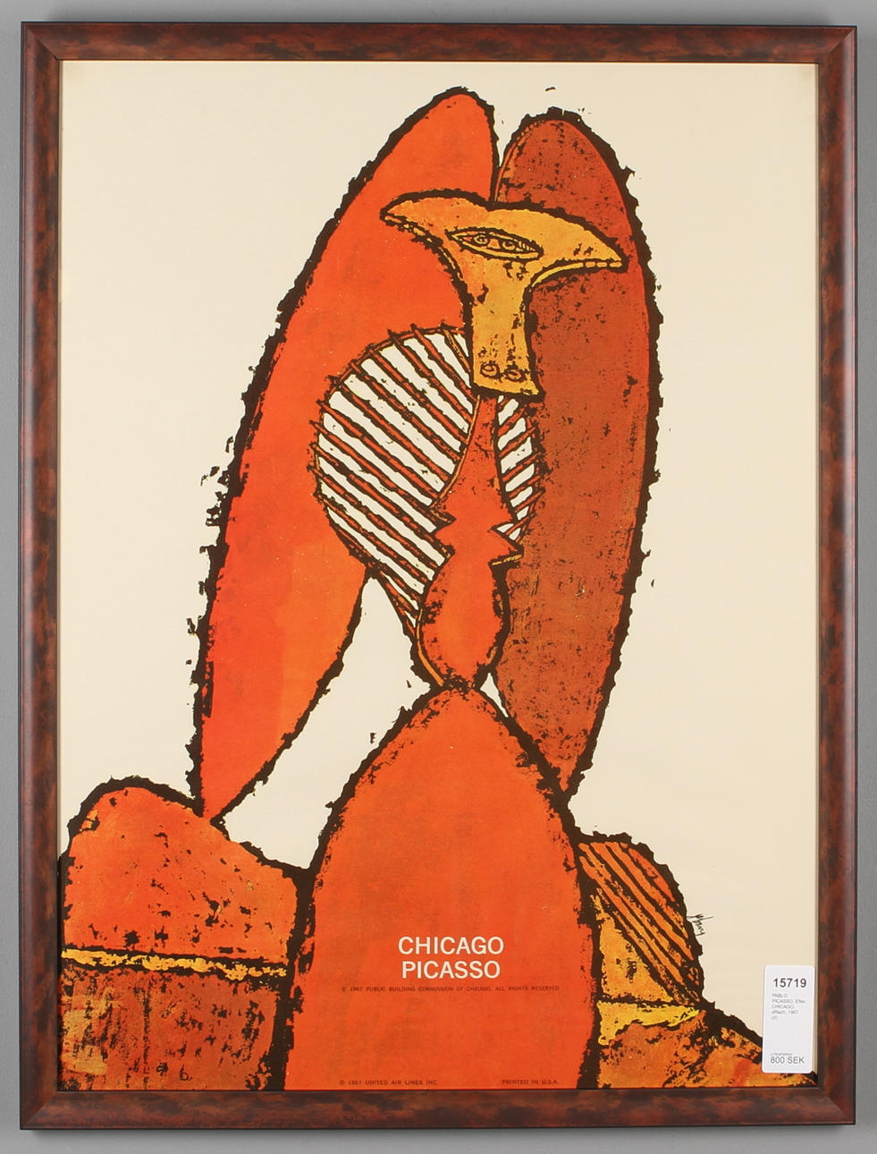 PABLO PICASSO. EFTER. CHICAGO, affisch, 1967.