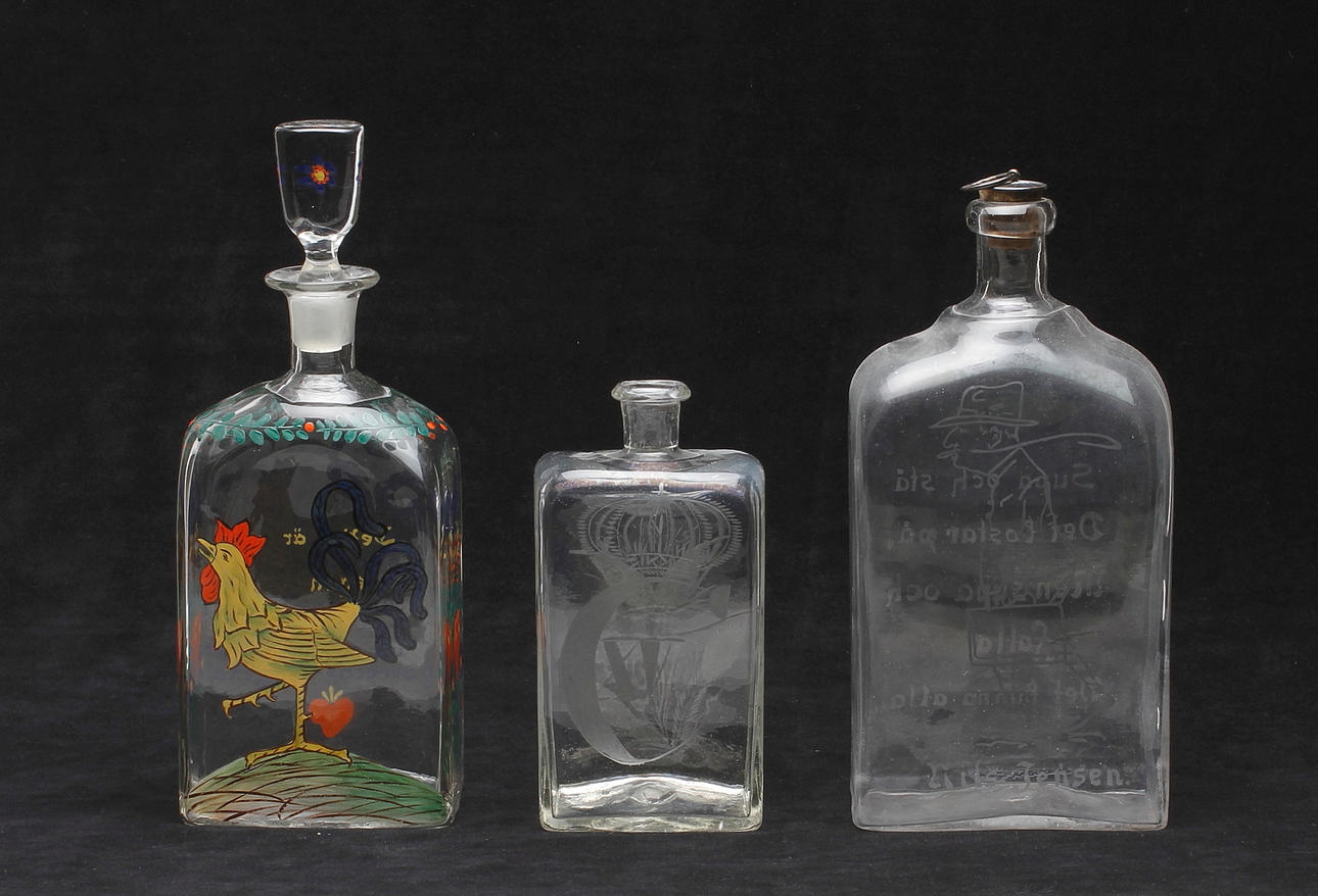 FLASKOR, 3 st,1800-1900-tal.
