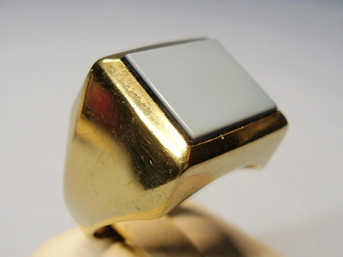 HERRENRING LAGENSTEIN 8 KARAT GELBGOLD MASSIV.