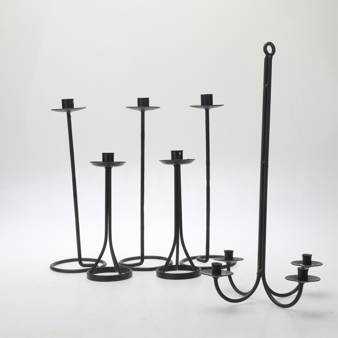 LJUSSTAKAR, smide, 6 delar.