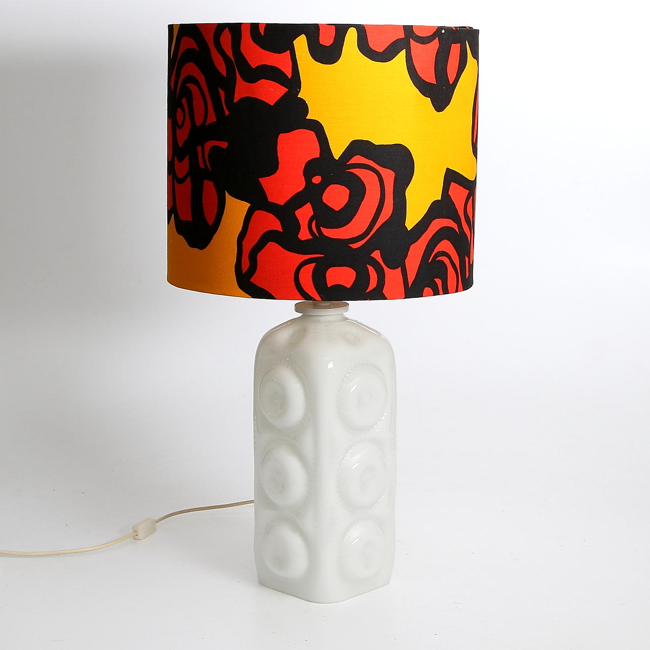 BORDSLAMPA, glas, troligen Helena Tynell för Luxus. 1960-tal.