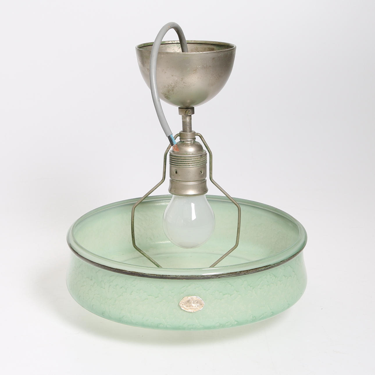 TAKLAMPA, glas, Art Déco, Meissen. 1930-tal.