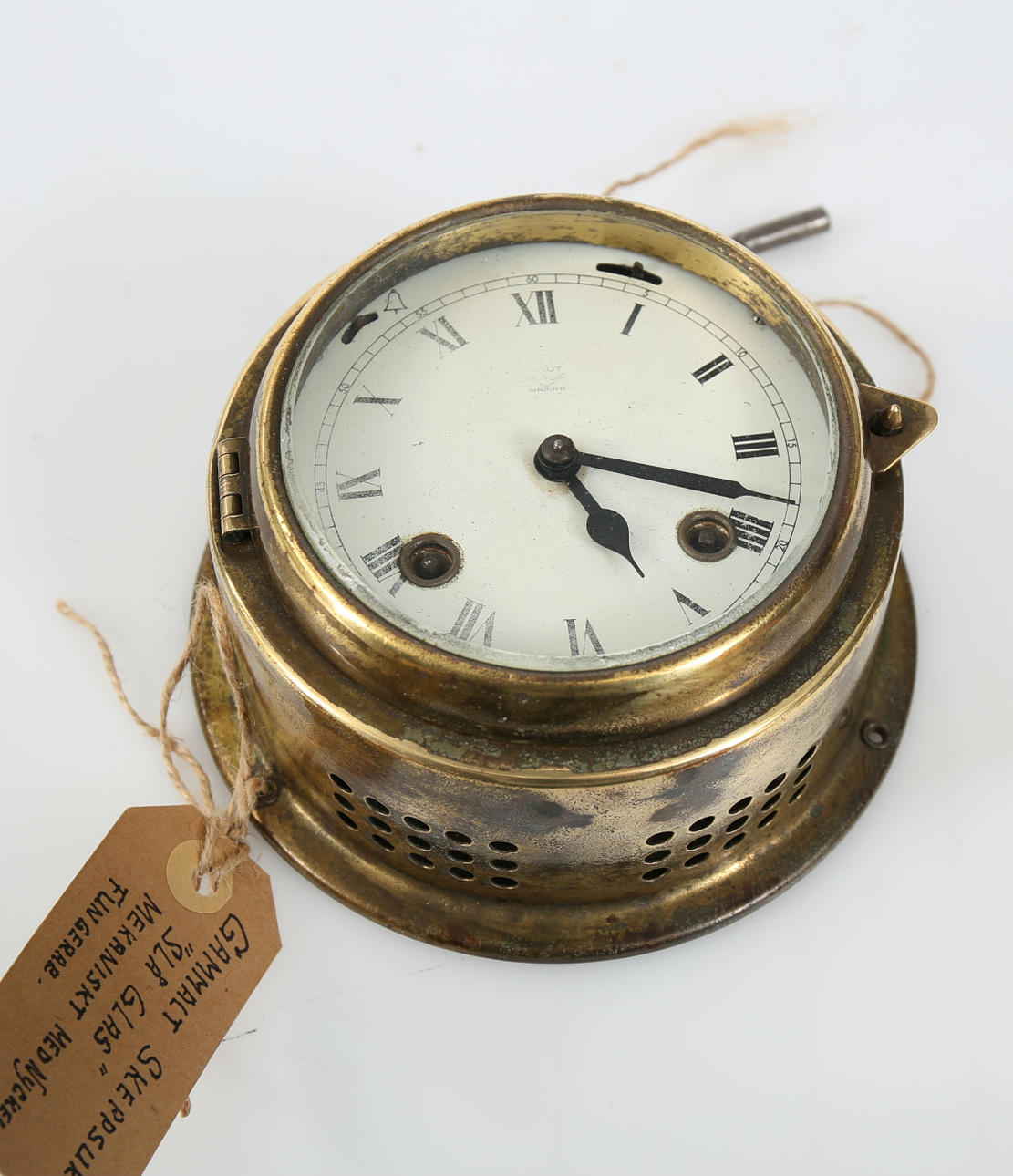 SHIP CLOCK, brass, mechanical, Pilot Marine.