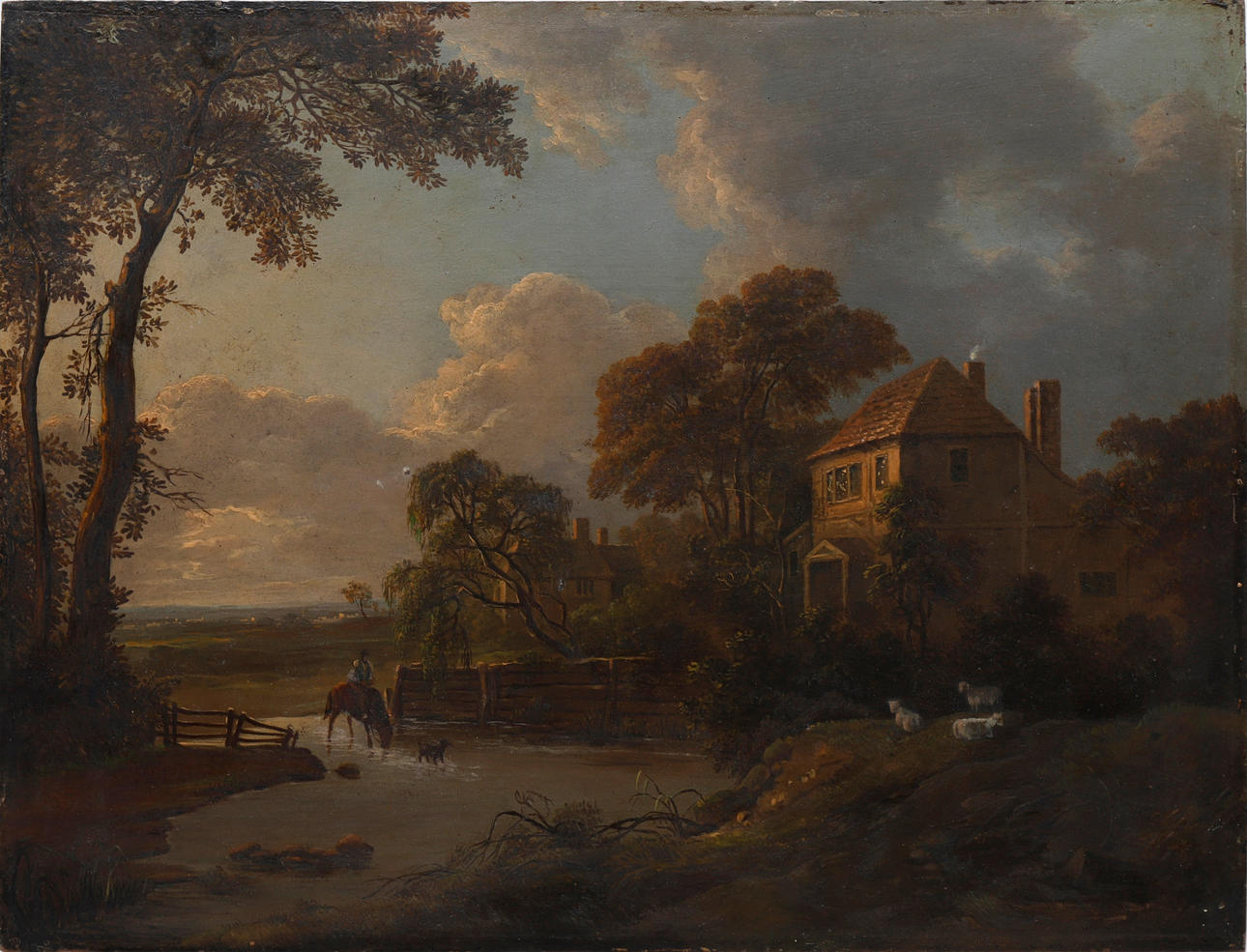 PROBABLY DUTCH SCHOOL, 19TH CENTURY. River landscape.