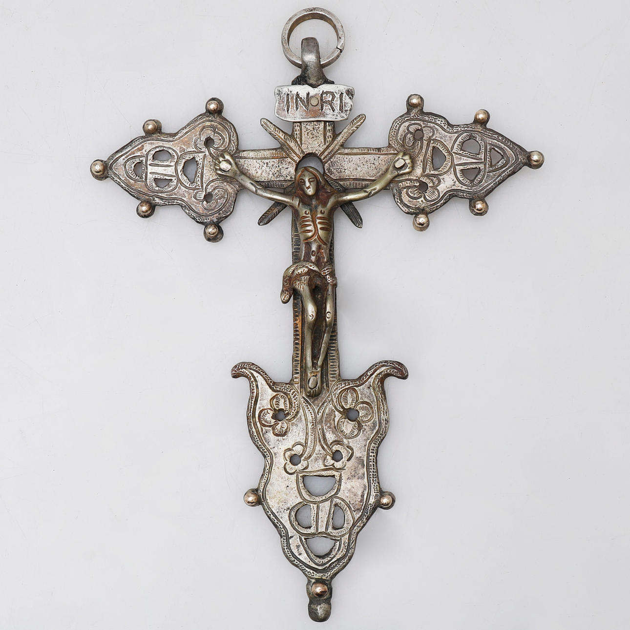Coptic chest cross in metal, 20th Century.