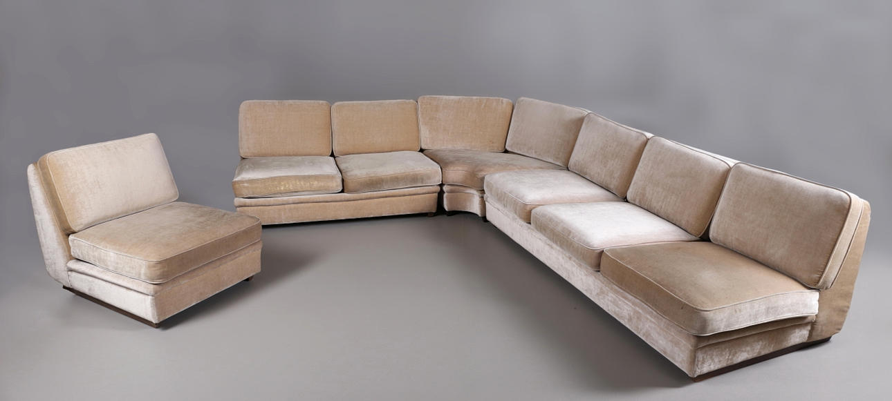 HÖRNSOFFA+FÅTÖLJ. Modell Playboy för Dux, 1960/70 tal.