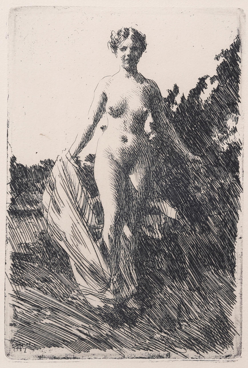 ANDERS ZORN. "Sommar", etsning, 1907.