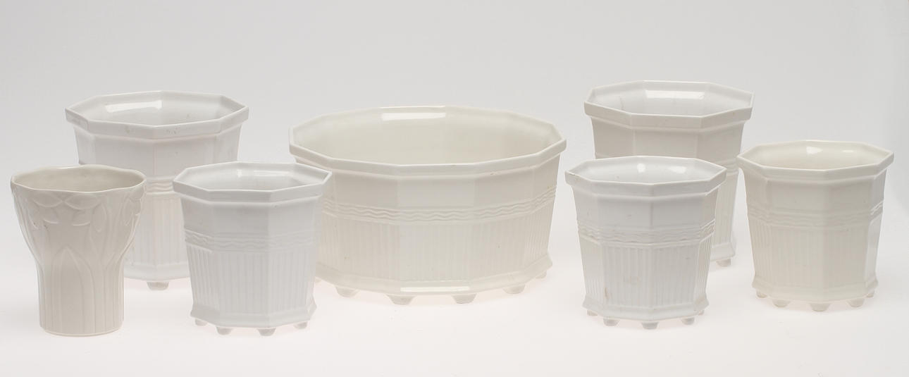 YTTERFODER, 6 st "Waldemarsudde Prins Eugen" samt 1 st "Vårblomster", Gustavsberg.