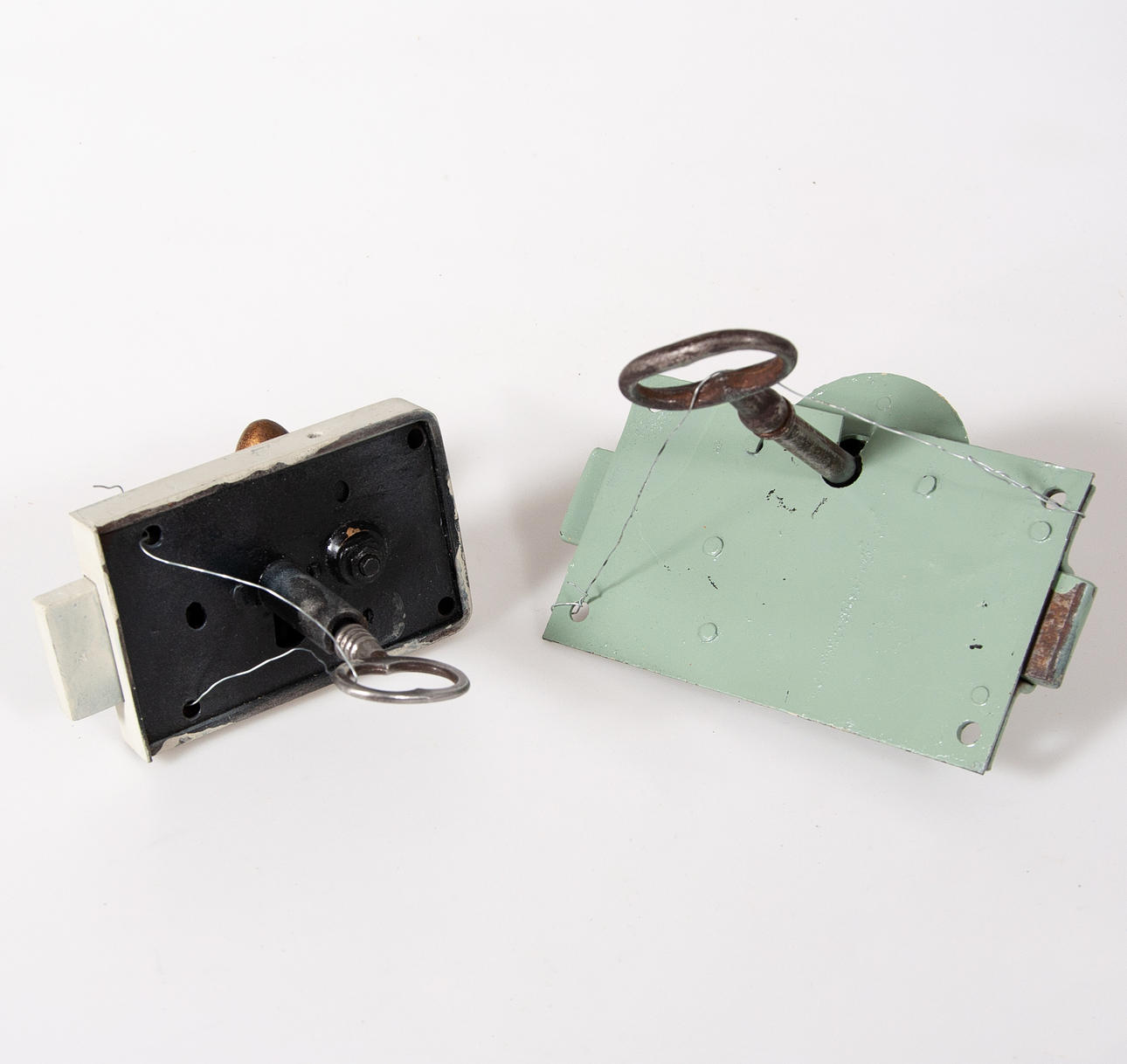 CHAMBER LOCK. 2 pieces, Forging, 19th century.