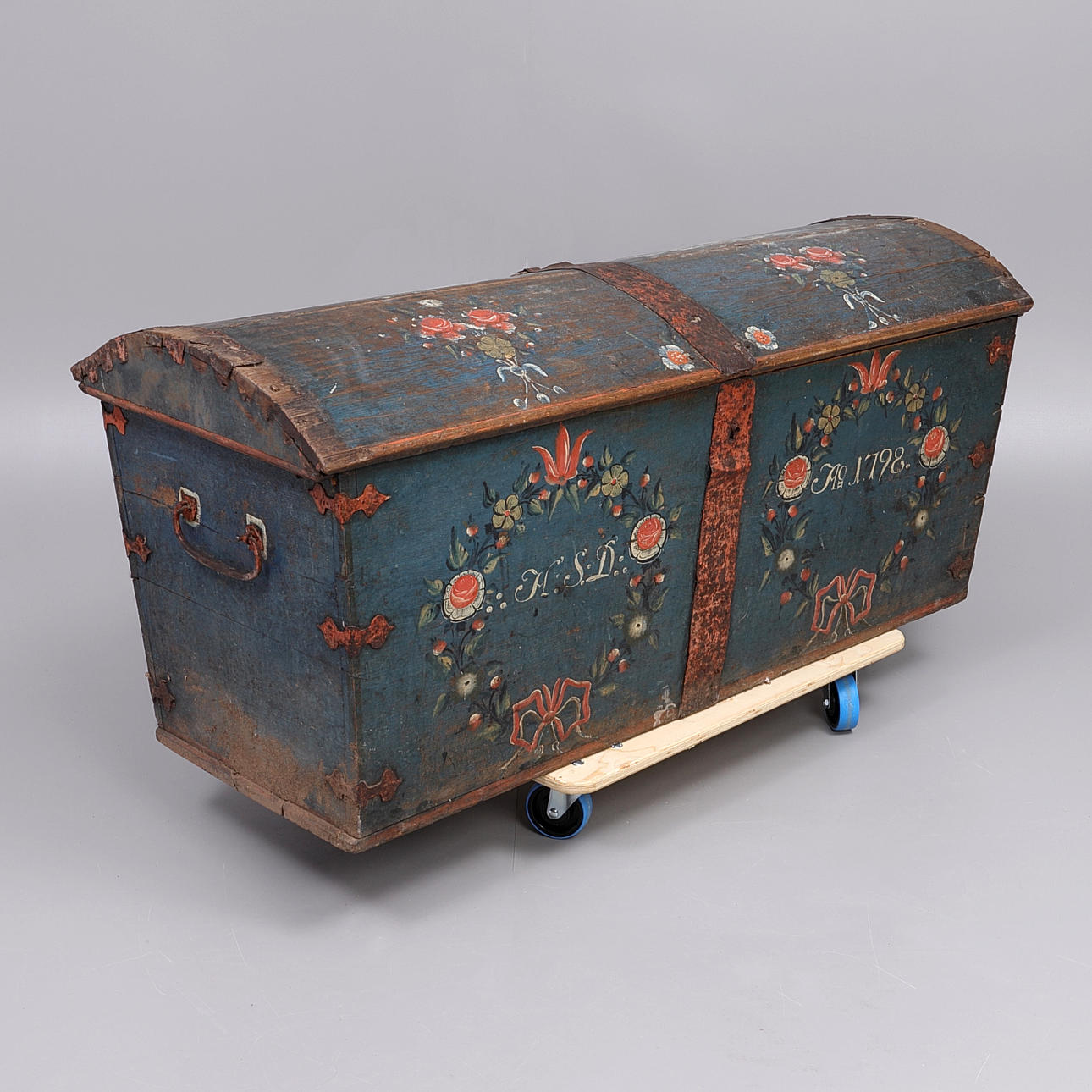 COFFIN, commoner, Skåne, 1798, originally painted.