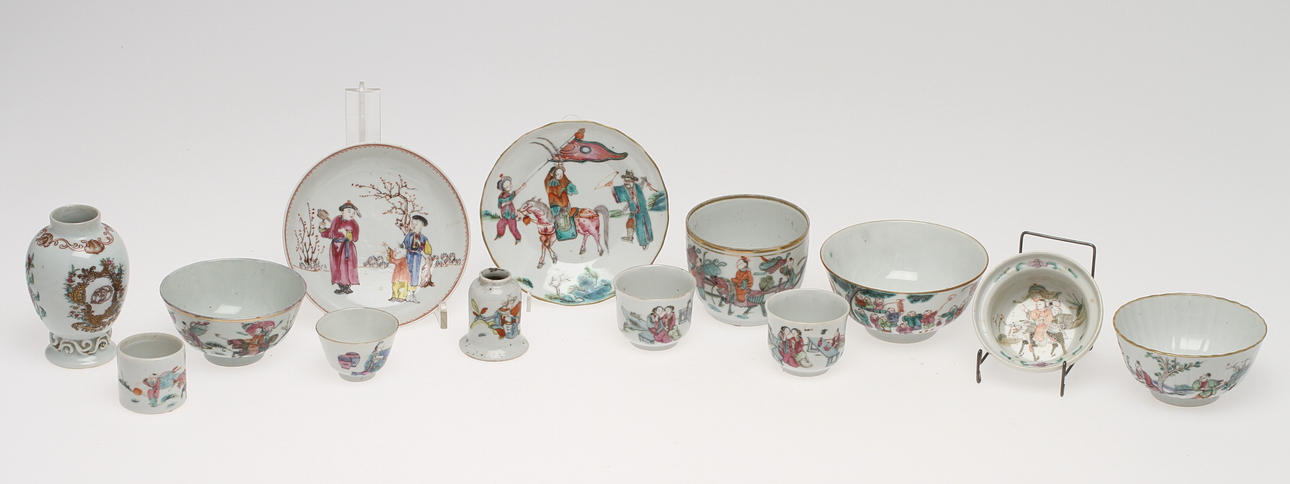 PARTI PORSLIN, 13 delar, Kina, 17/1800-tal.