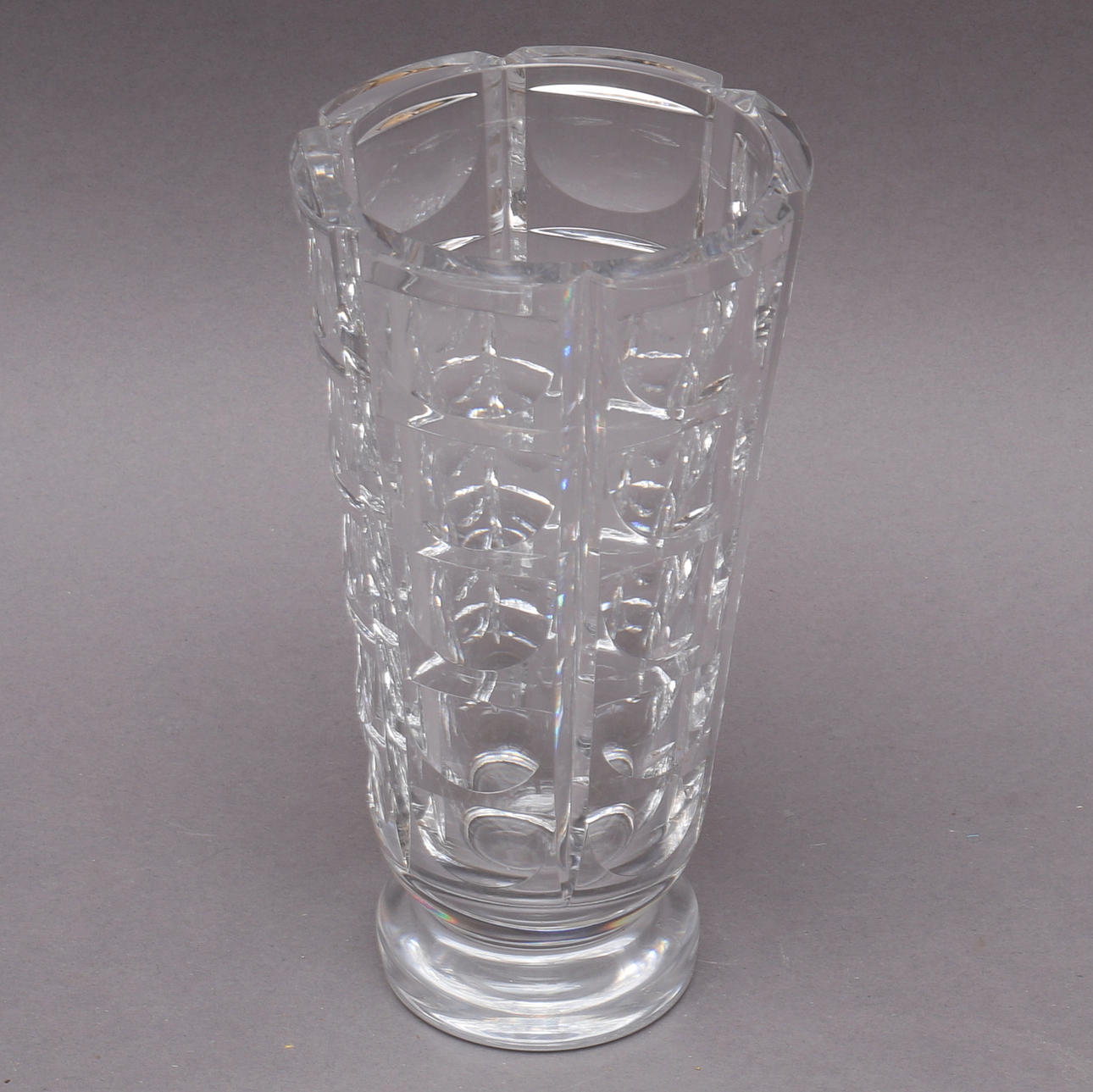 SIMON GATE. Vase, "Tusen Fönster", Orrefors, signed.
