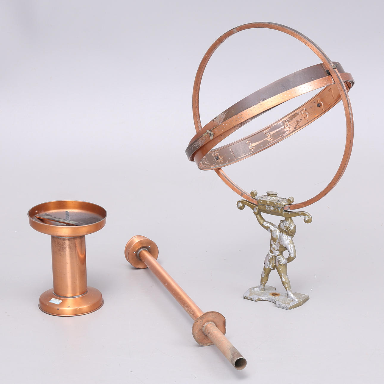 SOLUR samt REGNMÄTARE, koppar, 1900-tal.