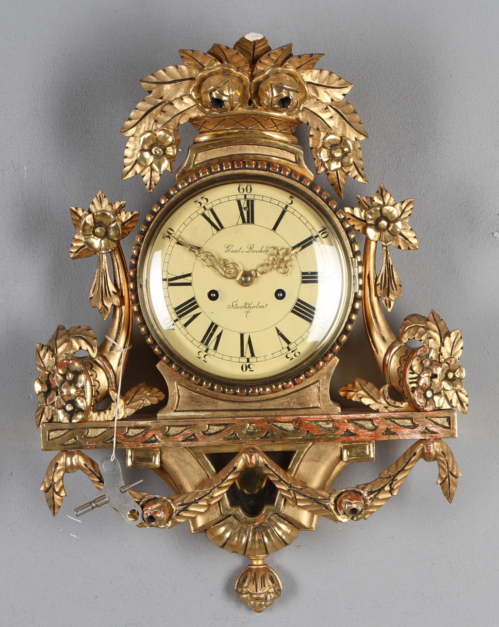 VÄGGPENDYL, gustaviansk stil, 1900-tal.