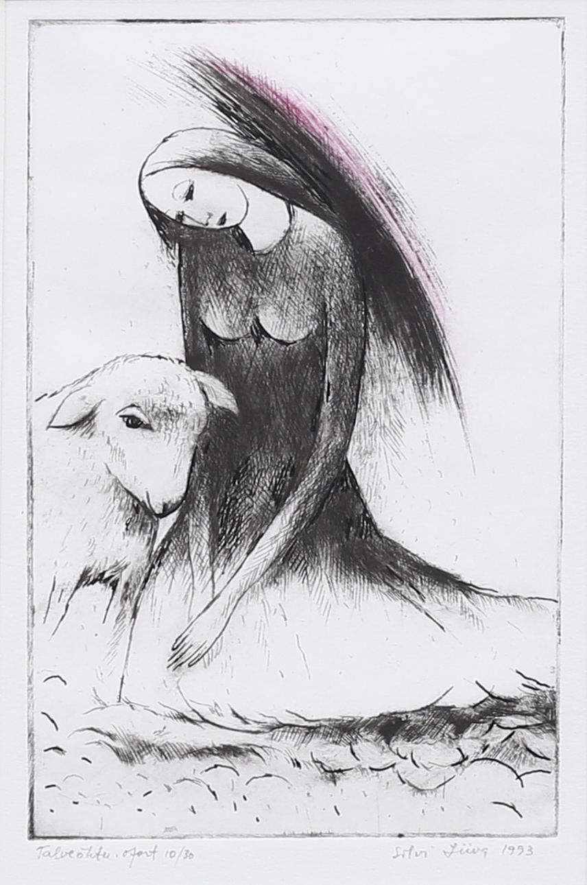 SILVI LIIVA (1941-). Etching, signed and dated, Silva Liiva 1993.