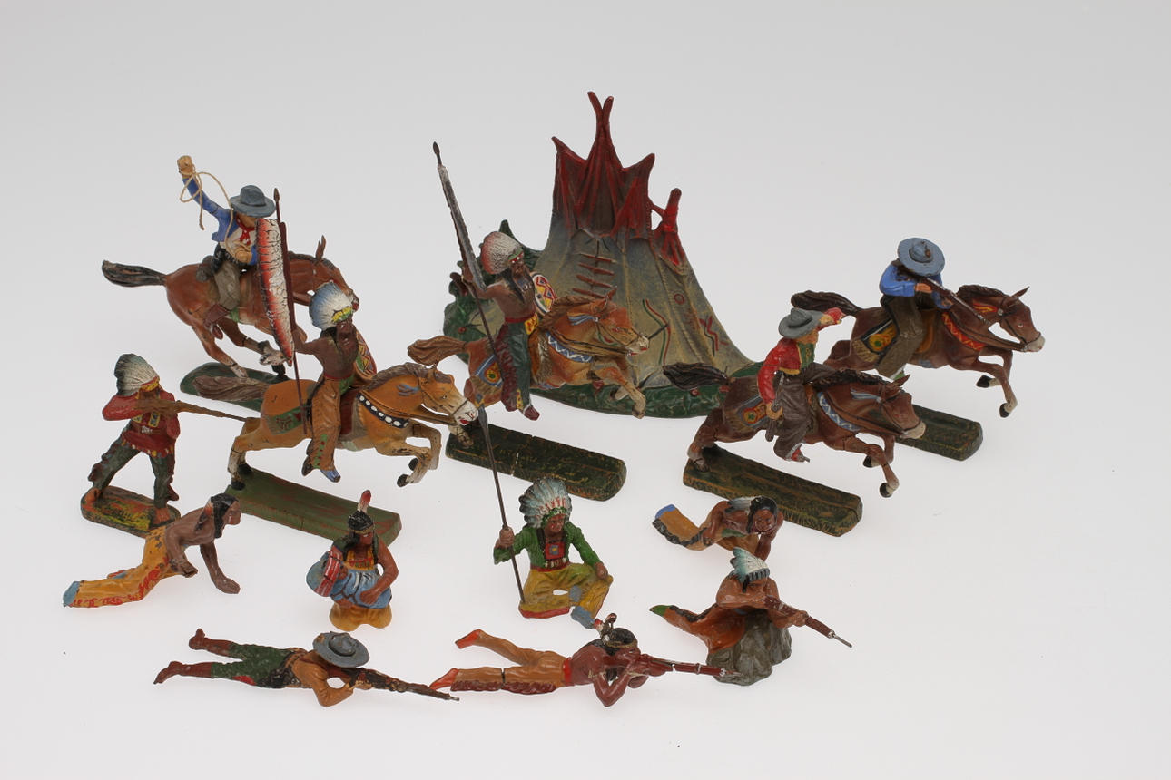 ELASTOLIN WESTERN 5 RYTTARE, TÄLT, 8 till fots.