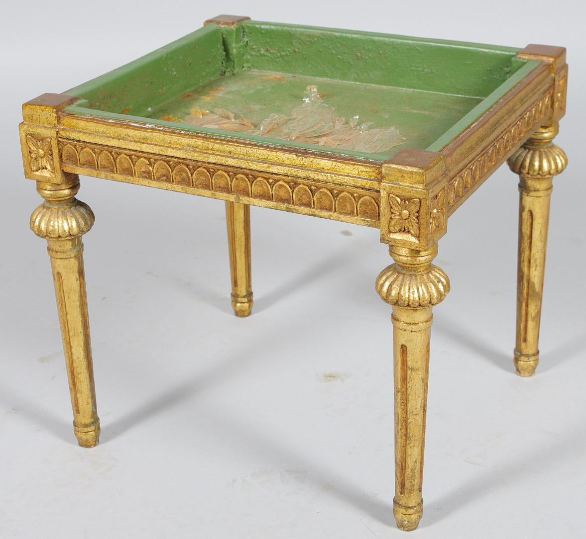 BLOMSTERBORD, bronserat trä med zinklåda, gustaviansk stil.