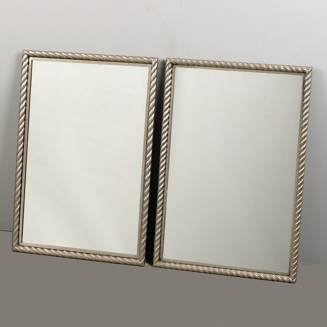 MIRRORS, 1 pair, mid 20th century, pewter.