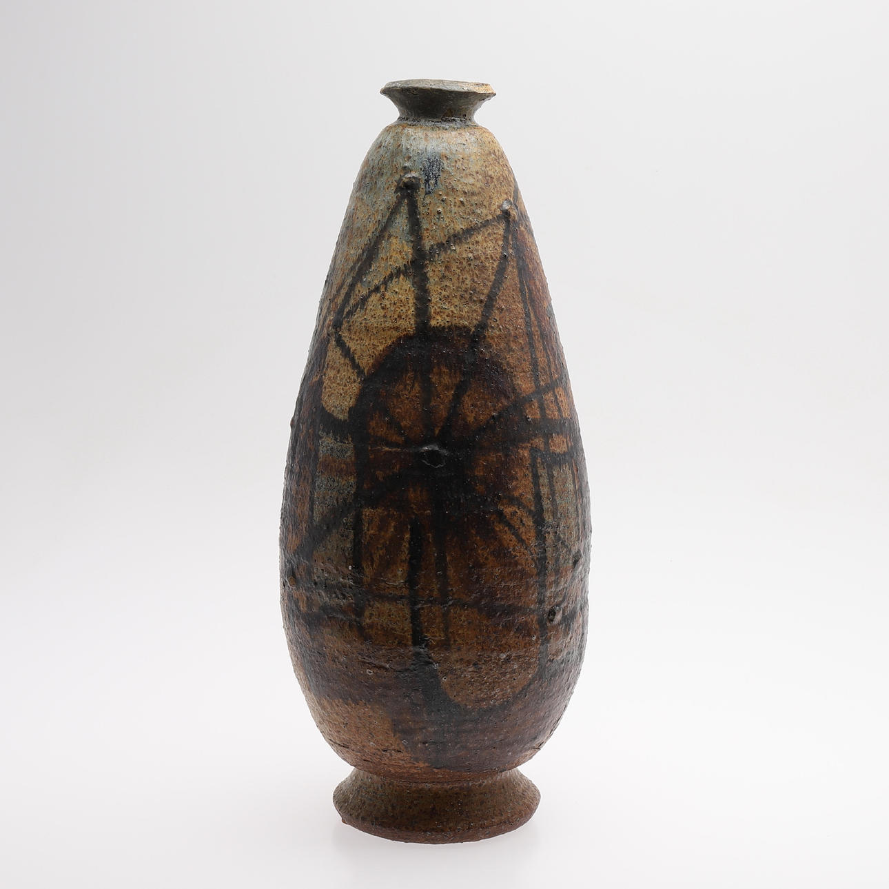 VASE, GLAZED STONEWARE, USA.