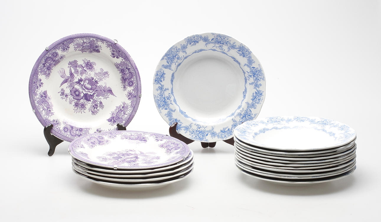 PORSLINSTALLRIKAR, 18 st, bl a "Juno", Gustafsberg,1900-tal.