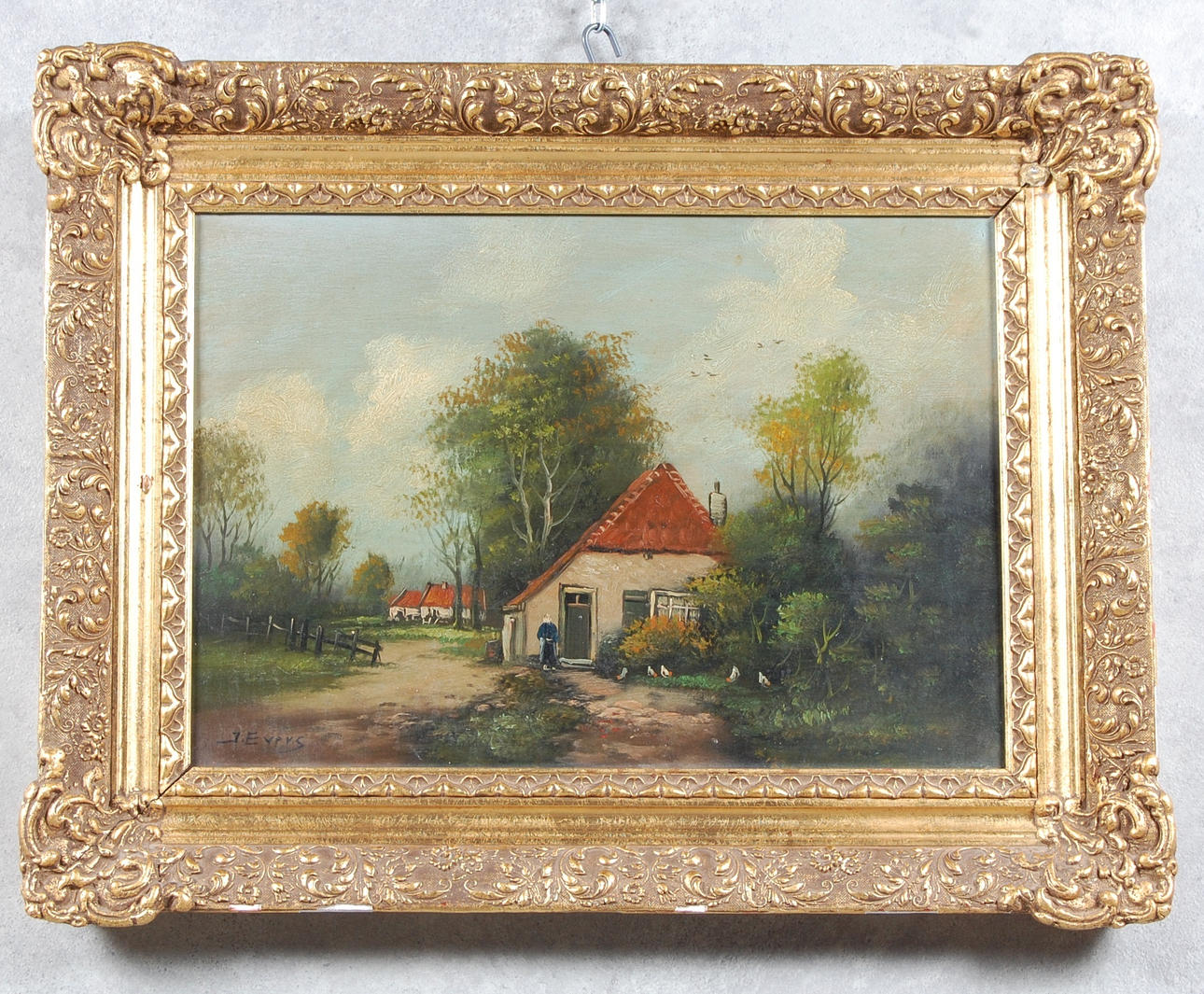 OKÄND KONSTNÄR. olja på pannå, 1900-talets första hälft.