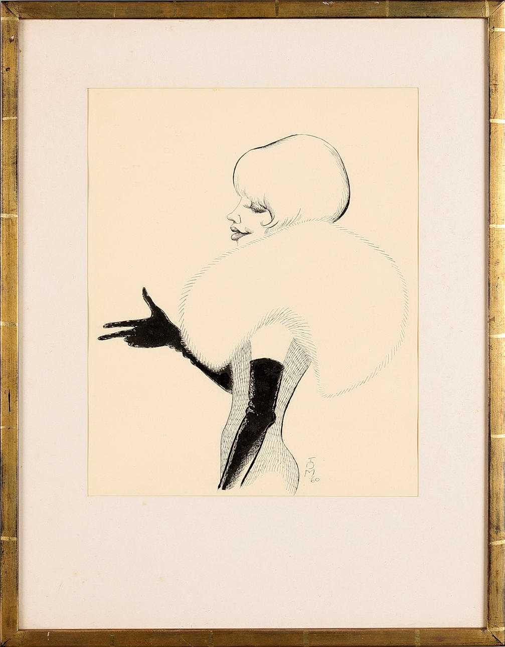 TOM NERMAN (1918-1975). Attributed to. Portrait depicting Anita Lindblom as Diva.