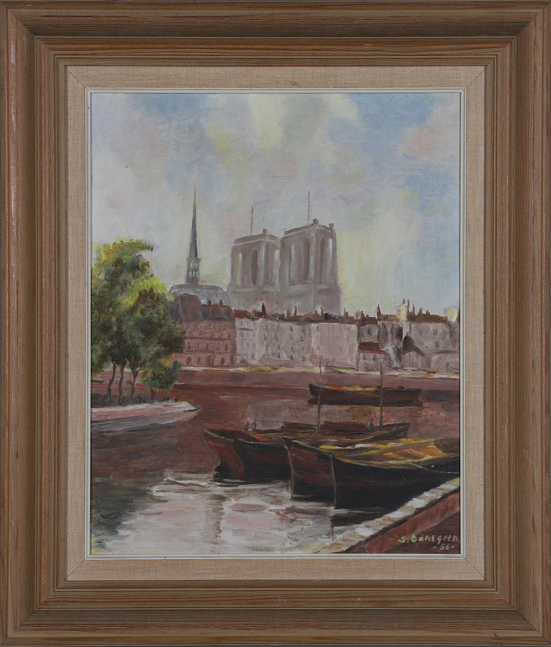 OIDENTIFIERAD KONSTNÄR. oil on canvas, signed S. Dahlgren and dated -56.