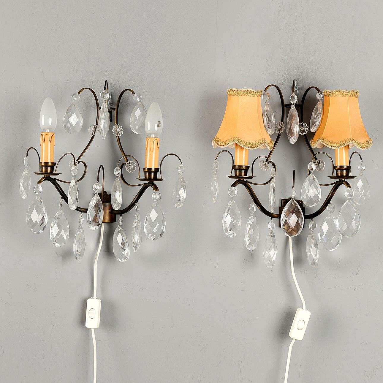 APPLIQUES, 2 pcs., 20th century, rococo style.