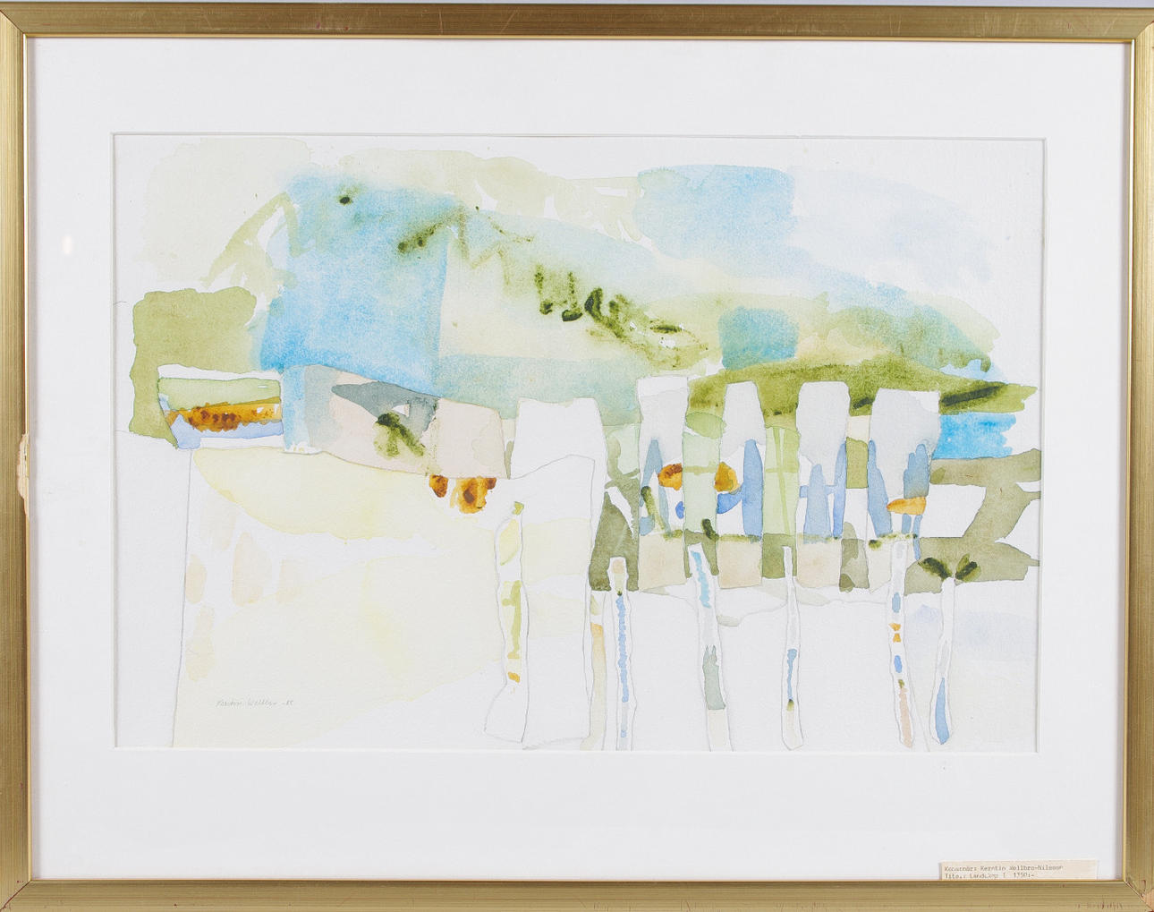 KERSTIN WELLBRO. "Landskap 1", akvarell, signerad Kerstin Wellbro -85.